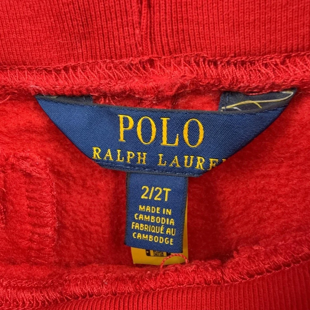 Polo Ralph Lauren Jogger Pants Boys 2T Red Fleece Elastic Waist Drawstring Logo